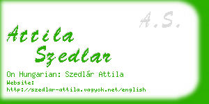 attila szedlar business card